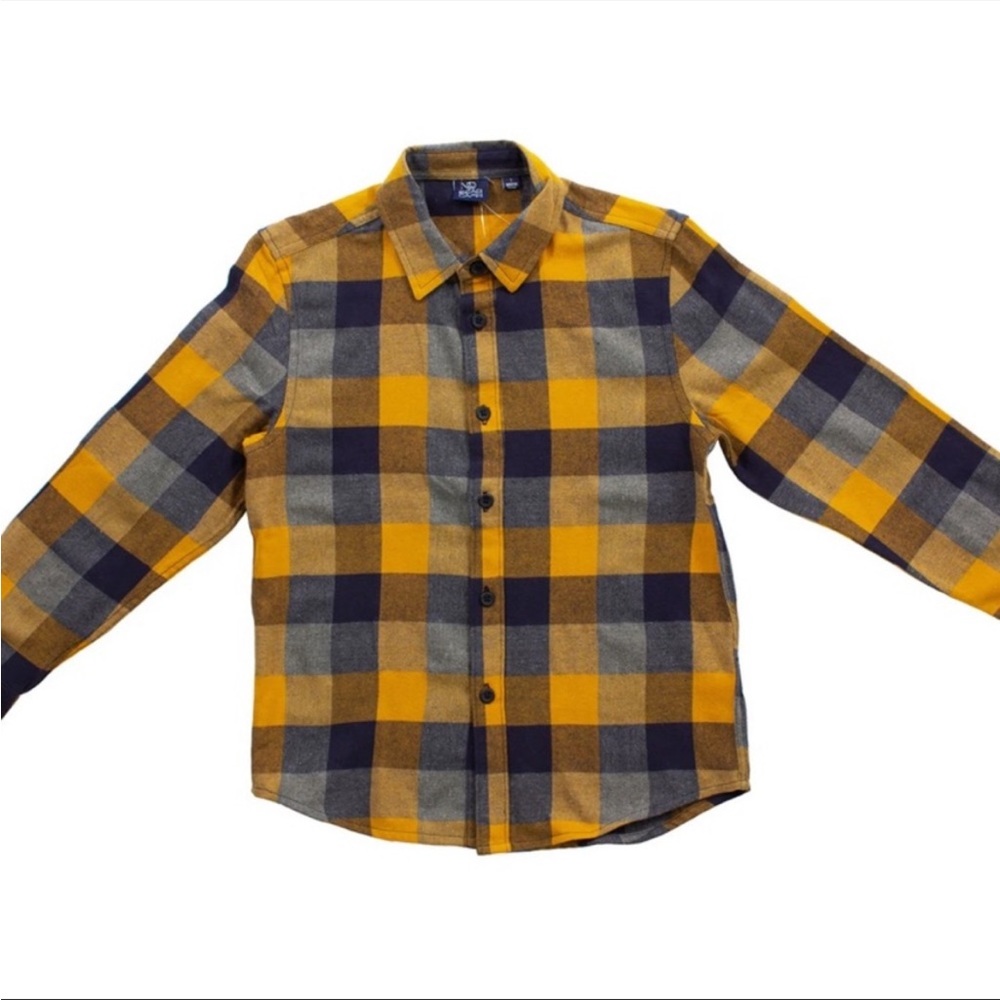Bear Camp Boy's Timothy Long Sleeve Plaid Flannel Button Down Shirt Size 5